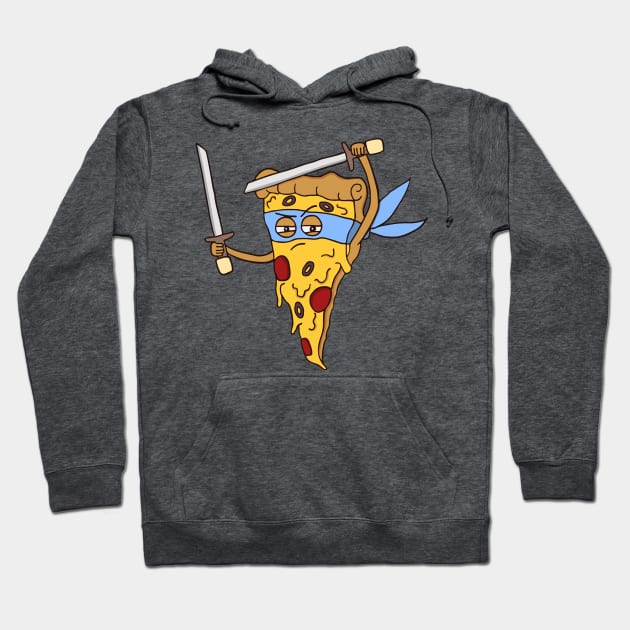 Blue Ninja Pizza Hoodie by krimons